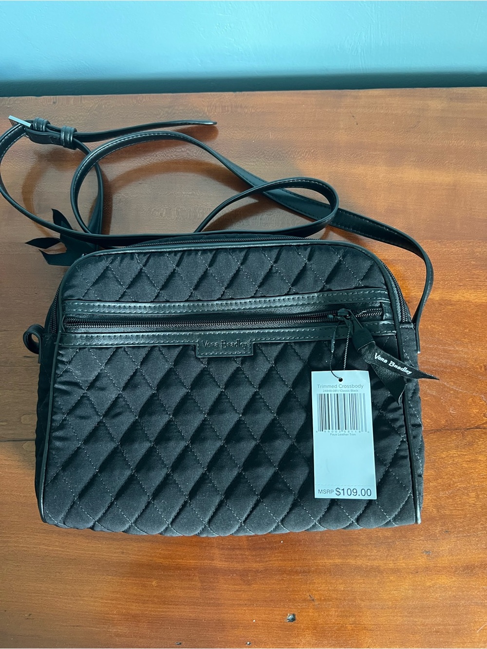 Vera Bradley Quilted Black Trimmed Crossbody